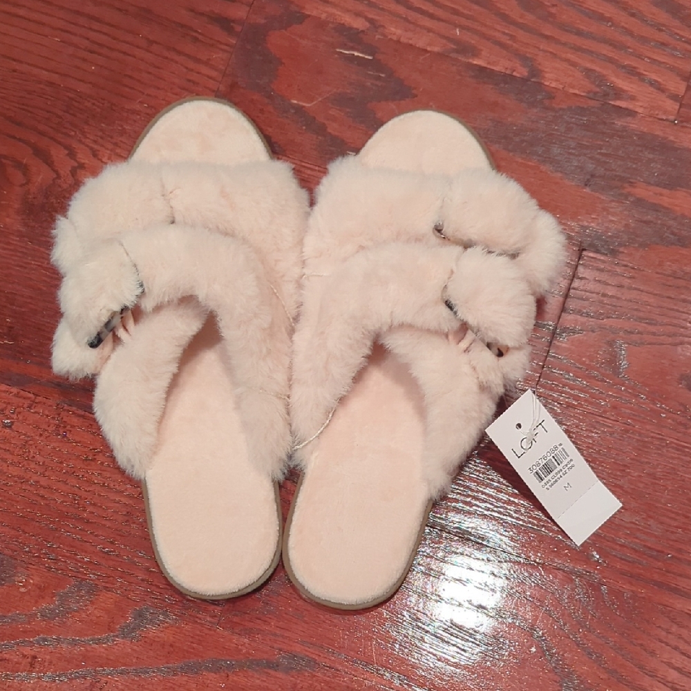 Ann Taylor Loft Fuzzy Slippers NWT